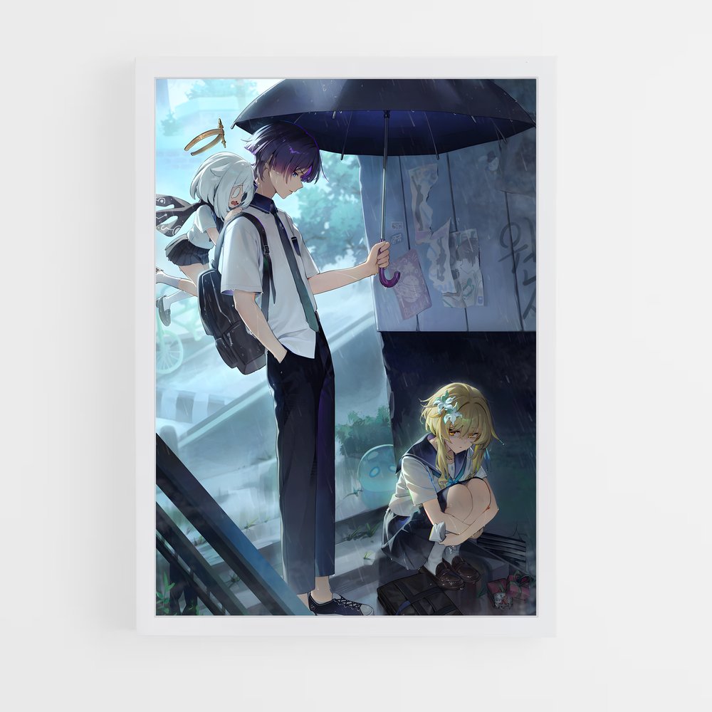 Poster Genshin traveler perchés – affiche Genshin impact (vue 3)